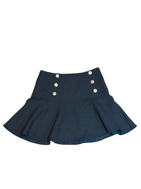 Vineyard Vines Black Flared Circle Skirt with Pearl Buttons. Size 2